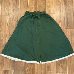 Scarlet Darkness Renaissance Ren Faire Festival Medieval Wench Skirt Large Green